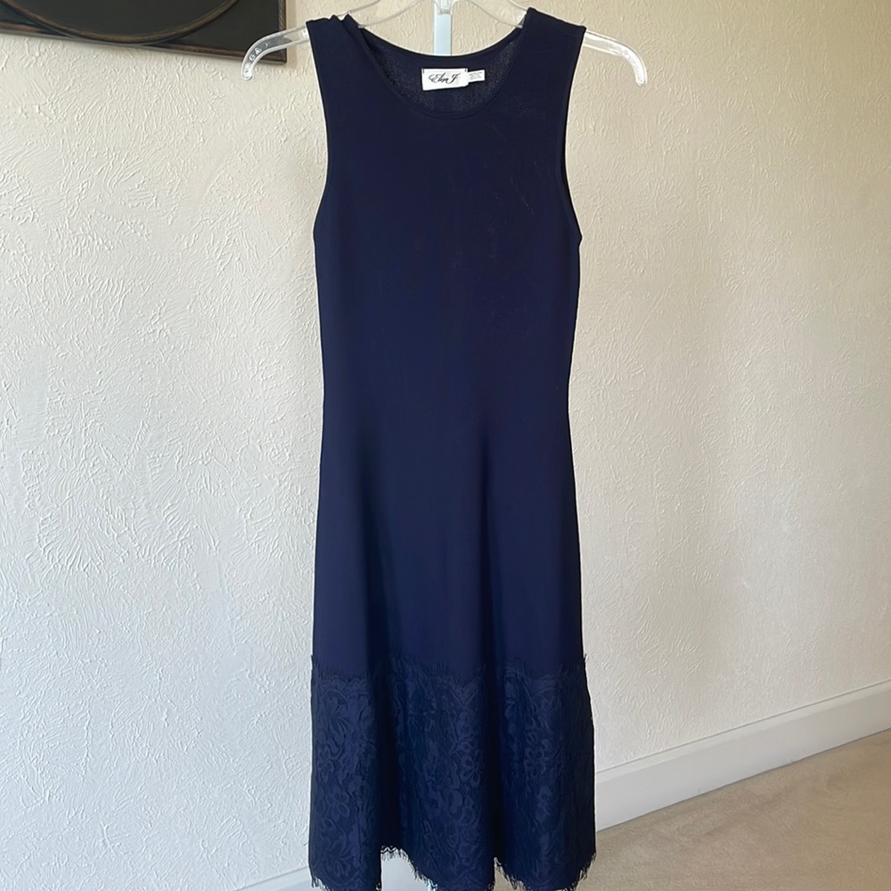 Eliza J gorgeous lace trim knit tank dress